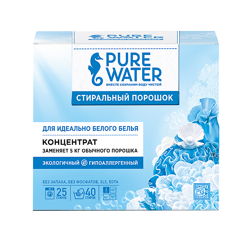 Стиральный порошок-концентрат для белого белья Pure Water