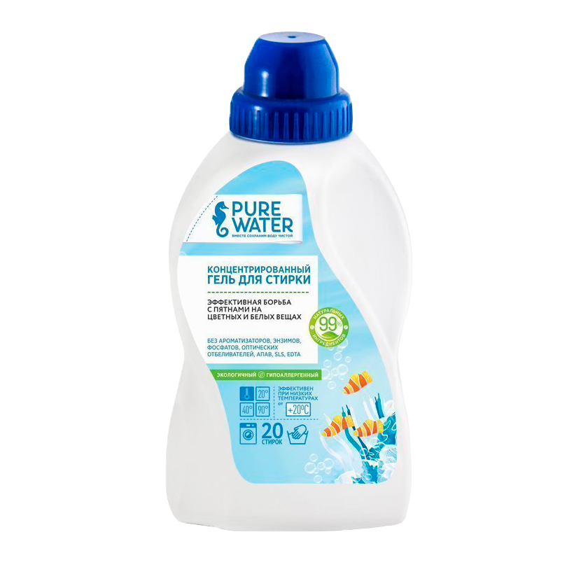 Концентрированный гель для стирки Pure Water, 480 мл